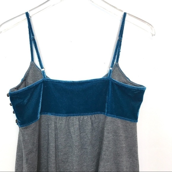 Free People Velvet Cotton Covered Buttons Tank M - Picture 5 of 8